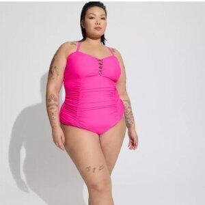 Torrid Hot Pink One Piece Swimsuit